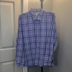 Calvin Klein Men's Plaid Shirt - Blue and Purple